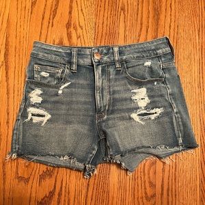 American Eagle Distressed Jean shorts mid wash denim